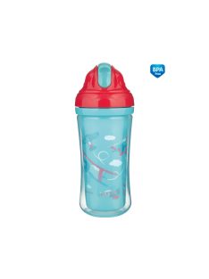   Canpol babies Sport pohár szilikon flip-top szívószállal, 260 ml, repülők