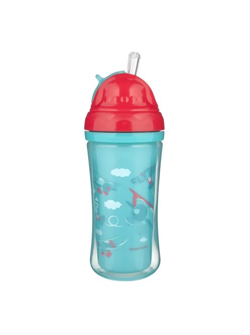Canpol babies Sport pohár szilikon flip-top szívószállal, 260 ml, repülők