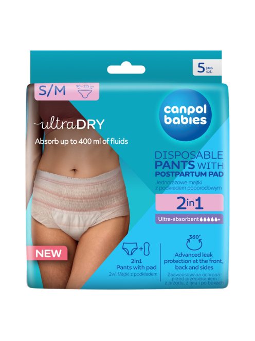 Canpol babies 2az1ben szülés utáni pelenka 5db - S/M