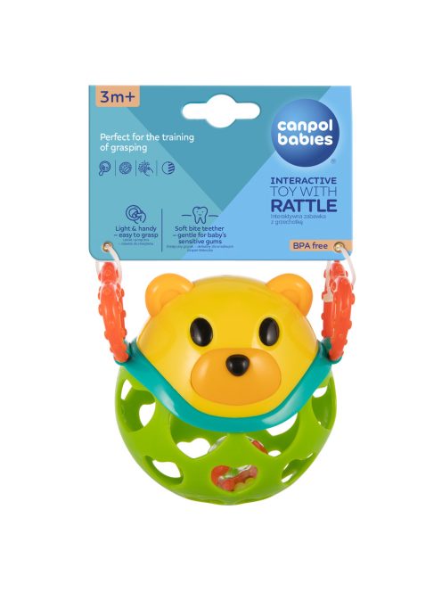 Canpol babies Interaktív játék csörgővel, BEAR, zöld