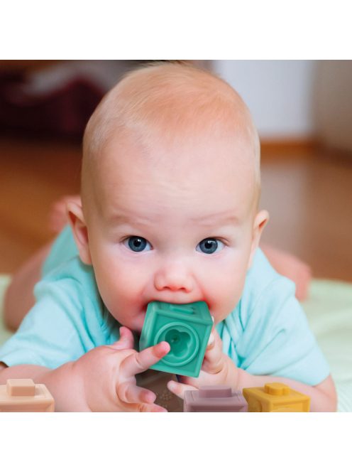 Canpol babies Szenzoros puha építőkocka, 12 db-os
