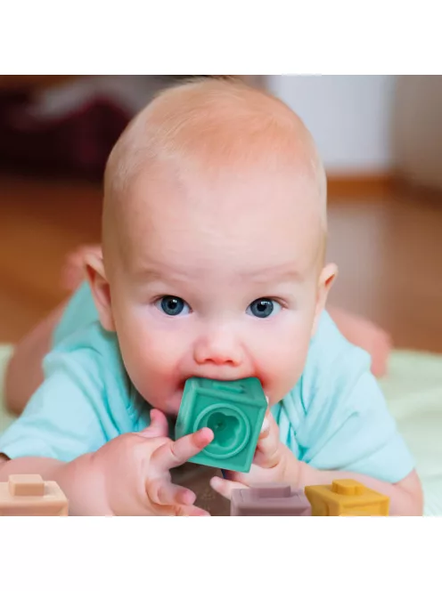 Canpol babies Szenzoros puha építőkocka, 12 db-os