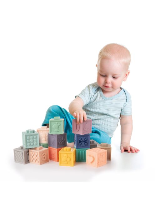 Canpol babies Szenzoros puha építőkocka, 12 db-os