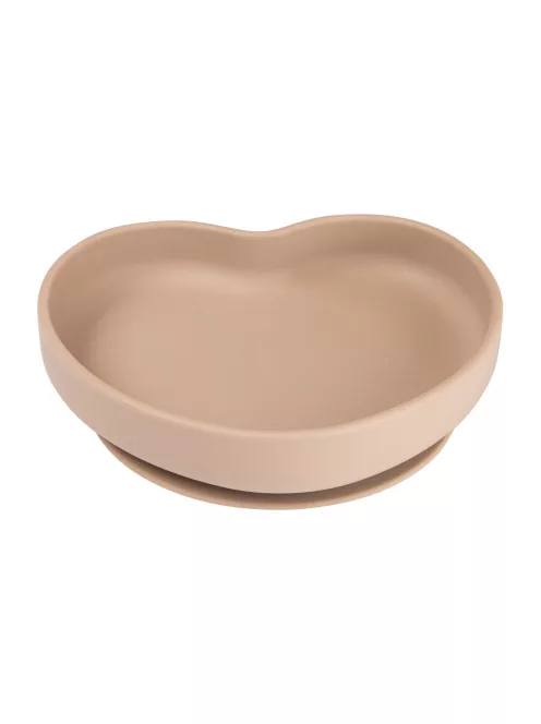 Canpol babies Szilikonos tányér tapadókoronggal, HEART - bézs