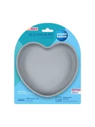 Canpol babies Szilikonos tányér tapadókoronggal, HEART - kék