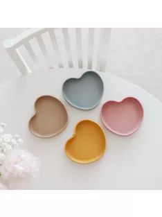   Canpol babies Szilikonos tányér tapadókoronggal, HEART - pink