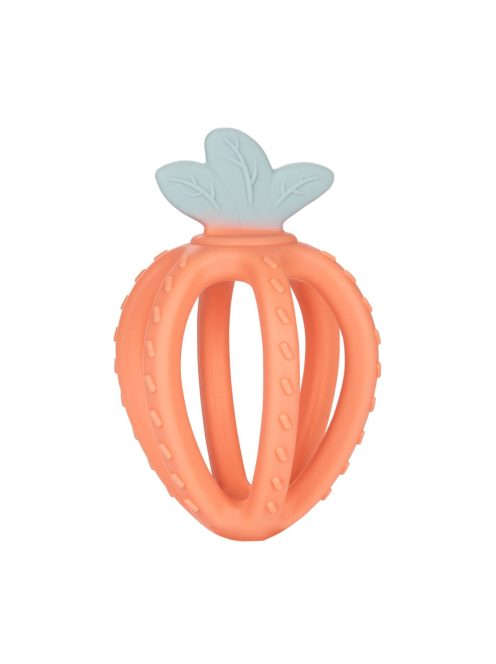 Canpol babies 3D szenzorikus szilikon rágóka, STRAWBERRY - narancs