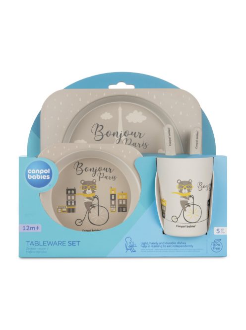 Canpol babies Ebédszett, 5db, BONJOUR PARIS - bézs