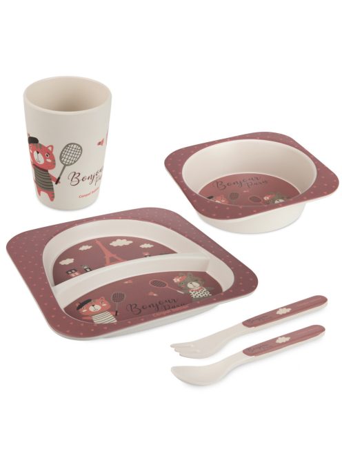 Canpol babies Ebédszett, 5db, BONJOUR PARIS - piros