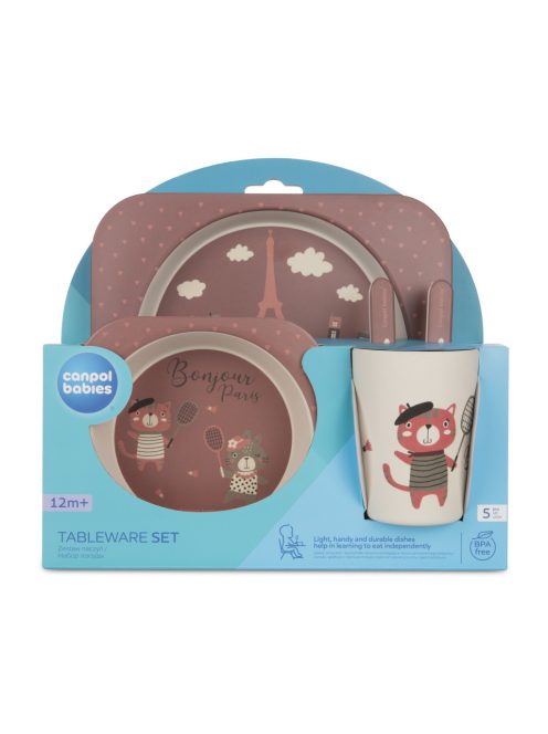 Canpol babies Ebédszett, 5db, BONJOUR PARIS - piros