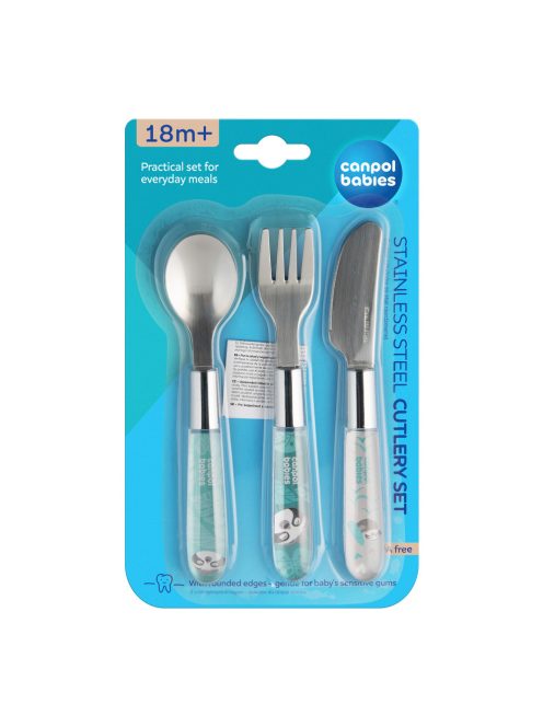 Canpol babies Fém evőeszközök EXOTIC ANIMALS 3db - kék