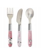 Canpol babies Rozsdamentes acél, evőeszköz készlet - pink