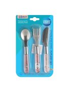 Canpol babies Rozsdamentes acél, evőeszköz készlet - pink