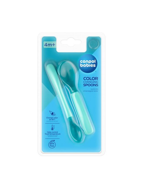 Canpol babies Színváltó, hőérzékelős kanál készlet, 2db, kék