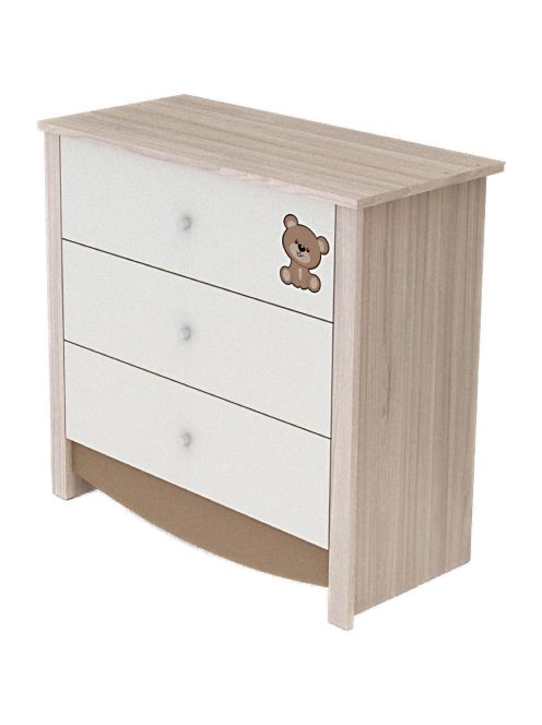 Todi Teddy 70x140-es átalakítható babaágy + Teddy 3 fiókos komód + pelenkázó toldalék