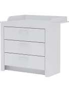 Todi White Bunny 70x140-es átalakítható babaágy + 3 fiókos komód + pelenkázó toldalék
