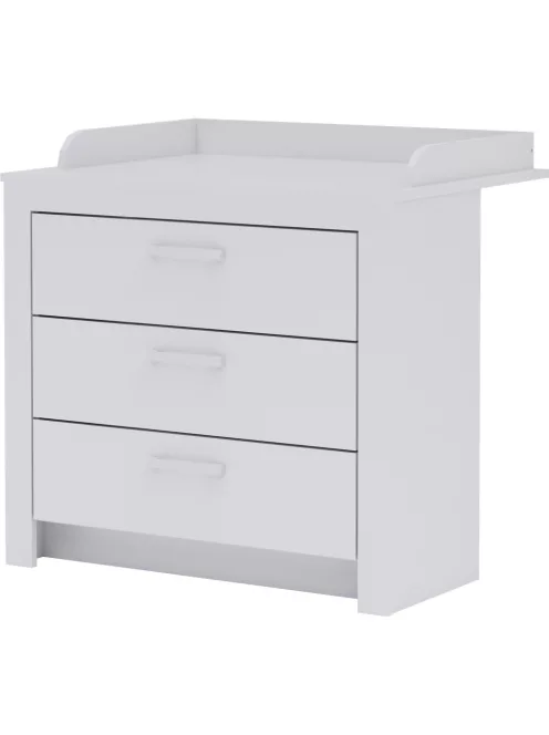 Todi White Bunny 70x140-es átalakítható babaágy + 3 fiókos komód + pelenkázó toldalék