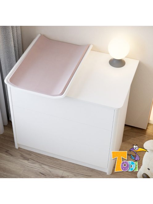 Todi Elegant 3 fiókos komód + 70x140-es átalakítható babaágy + íves pelenkázó toldalék