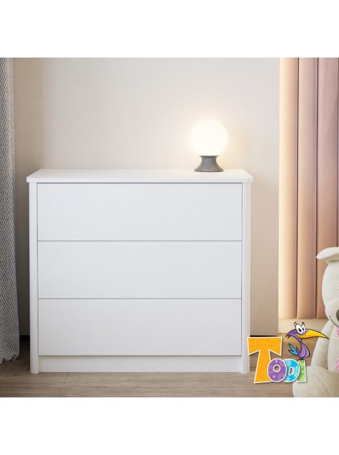 Todi Elegant 3 fiókos komód + 70x140-es átalakítható babaágy + standard pelenkázó toldalék