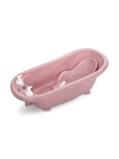   Lorelli kád leeresztő dugóval, babatartóval 88 cm + kádállvány - Nordic Pink