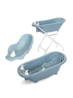   Lorelli kád leeresztő dugóval, babatartóval 88 cm + kádállvány - Nordic Blue
