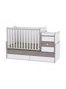 Lorelli Maxi plus kombi ágy 70x160 + Cupboard pelenkázó komód - White & Coffee