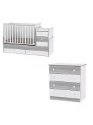 Lorelli Maxi Plus kombi ágy 70x160 + Komód - White & Artwood