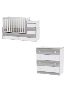   Lorelli Maxi Plus kombi ágy 70x160 + Komód - White & Artwood