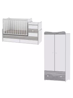   Lorelli Maxi Plus kombi ágy 70x160 + Exclusive szekrény - White & Artwood