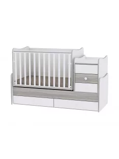   Lorelli Maxi Plus kombi ágy 70x160 + Cupboard pelenkázó komód - White & Artwood