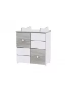 Lorelli Maxi Plus kombi ágy 70x160 + Cupboard pelenkázó komód - White & Artwood