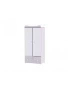 Lorelli Maxi Plus kombi ágy 70x160 + Exclusive szekrény - White & Pink Crossline
