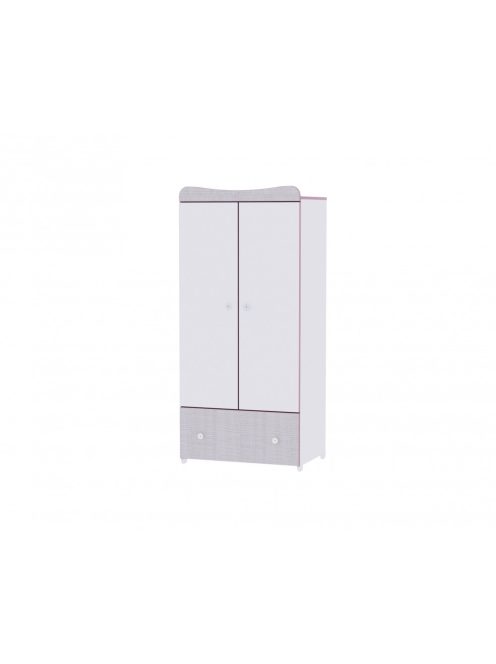 Lorelli Maxi Plus kombi ágy 70x160 + Exclusive szekrény - White & Pink Crossline