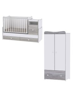   Lorelli Trend PLUS kombi ágy 70x165 + Exclusive szekrény - White & Artwood