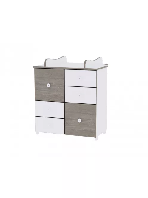 Lorelli Dream kiságy 60x120 + Cupboard pelenkázó komód - White & Coffee