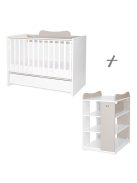 Lorelli Multi kombi ágy + ágyneműtartó - White / Amber