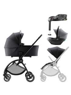   Britax Römer Rio Style 2az1-ben babakocsi +Baby Safe Core hordozó + bázistalp - Carbon Black