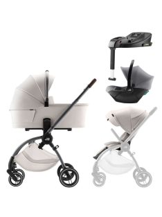   Britax Römer Rio Lux 2az1-ben babakocsi +Baby Safe Core hordozó + bázistalp - Soft Taupe