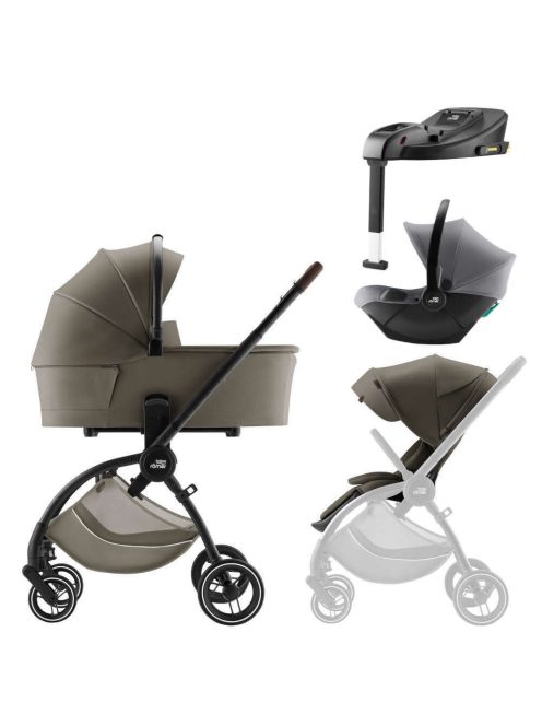Britax Römer Rio Lux 2az1-ben babakocsi +Baby Safe Core hordozó + bázistalp - Urban Olive