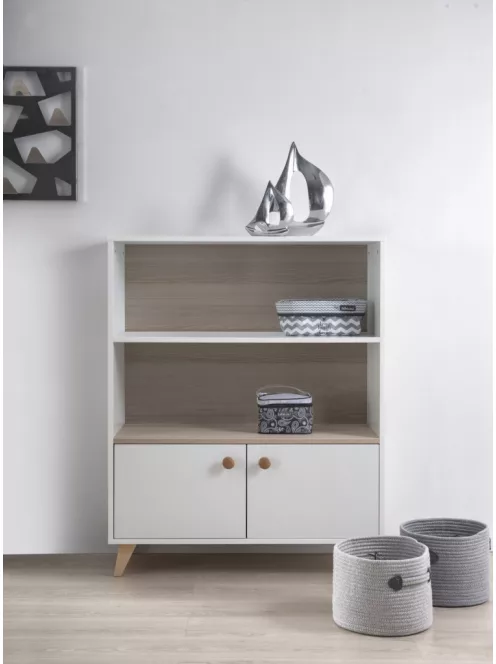 Faktum Colette Fehér Kombi babaágy - fehér+2 osztású szekrény+ széles nyitott tároló (10 doboz)