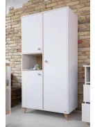 Faktum Colette Fehér 120x60-as babaágy - fehér+komód+toldalék+2 osztású szekrény (7 doboz)