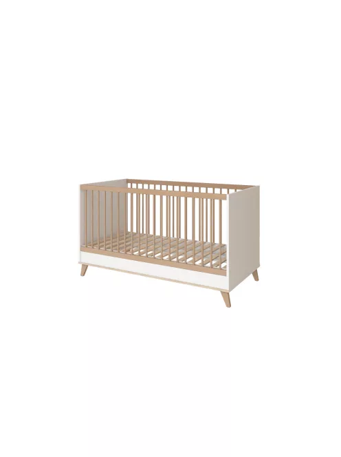 Faktum FLIP White  White & Oak átalakítható 140-es babaágy - fehér +komód+toldalék (5 doboz)