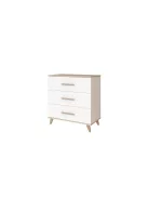 Faktum FLIP White  White & Oak átalakítható 140-es babaágy - fehér +komód+toldalék (5 doboz)