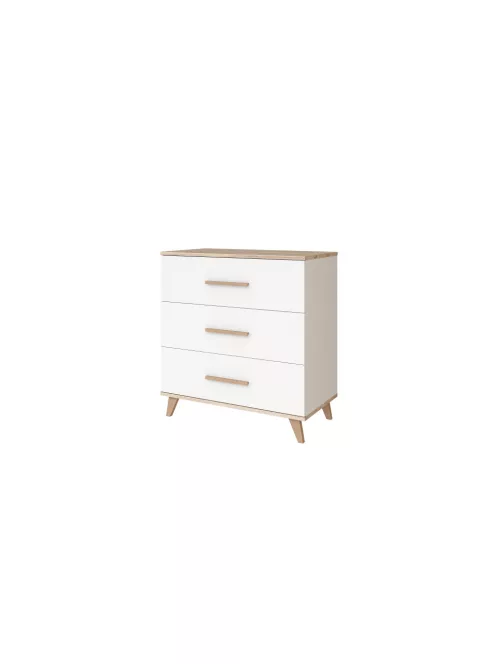 Faktum FLIP White  White & Oak átalakítható 140-es babaágy - fehér +komód+toldalék (5 doboz)