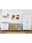 Faktum FLIP White & Oak 120-as babaágy +komód+2 osztású szekrény (6 doboz)