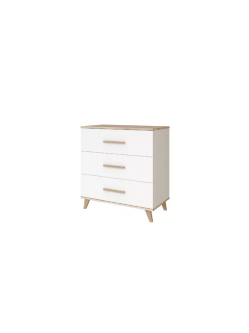 Faktum FLIP White & Oak 120-as babaágy +komód+2 osztású szekrény (6 doboz)