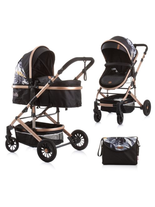 Chipolino Estelle babakocsi mózessé alakítható sport résszel + autóshordozó 0-13kg - Leaves