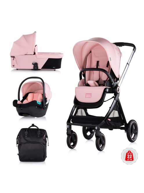 Chipolino Elite 3in1 multifunkciós babakocsi - Pink Marshmellow