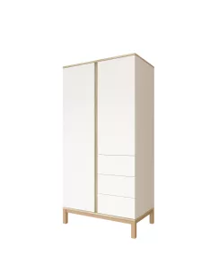   Faktum Loop White&Oak Átalakítható 140-es babaágy  - fehér+komód+toldalék+2 osztású szekrény  (8 doboz)