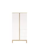 Faktum Loop White&Oak Átalakítható 140-es babaágy  - fehér+komód+toldalék+2 osztású szekrény  (8 doboz)